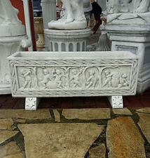 Pflanzkasten, "Weinrelief" 100 cm lang Blumenkübel, Steinguss, 31cm Steinfiguren