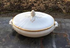 Ovale Terrine Ragout Schüssel KPM Berlin weiß 1. Wahl Deckel mit Pinienknauf