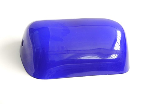 Glasschirm bankerslamp - glasschirm, (blau)