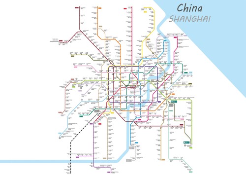 Shanghai metro karte wandkunst - shanghai,