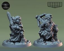 Halbling Helden Miniatur Set Gnom Kämpfer Figur für TTRPGs wie D&D 5e Pathfinder