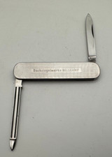Vintage Werbe Taschenmesser Max Weyde Solingen Dachziegelwerke Nelskamp
