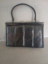 Edle Vintage Krokodilleder Handtasche ca.60erJahre,  Schwarz, Sehr guter Zustand