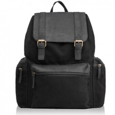 LEDER MODERNE RUCKSACK SCHWARZ
