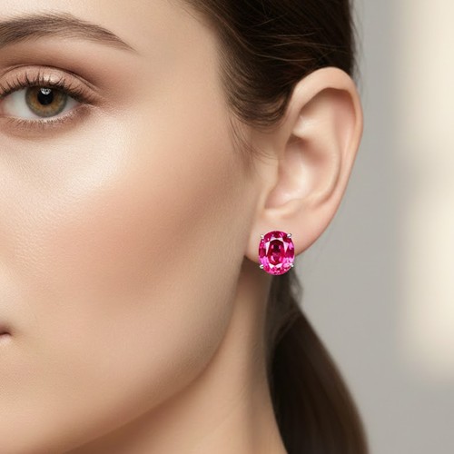 Rosa padparadscha saphir oval - rosa,