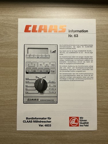 Orig claas info 63 - claas, nr.63
