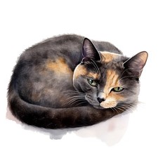 10x Sticker Schildpatt Katze