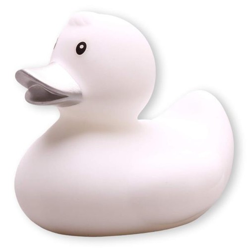 Badeente weiss mit - , silbernem