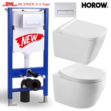 WC Komplettset Spülrandlos Hänge Wand-WC Vorwandelement Spülkasten Drückerplatte