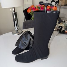 Jil Sander Damen Stiefel Stoff Echtleder Gr 39,5 Edelster Schuh