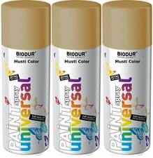 3x400ml Biodur Decklack Felgenspray Lackspray Farbe Perlgold RAL1036 Glänzend