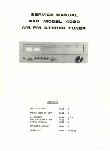 Nad 4080 tuner service - tuner,