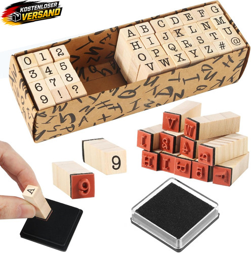 Alphabet holzstempel set mit - holzstempel,