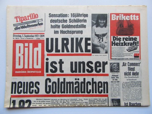 Bild zeitung 1972 - zeitung, 05.09.1972