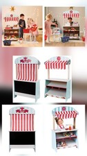 2 in 1 Kinder Holz Kaufladen Kaufmannsladen Kasperle Puppen Theater 60x103x34 cm