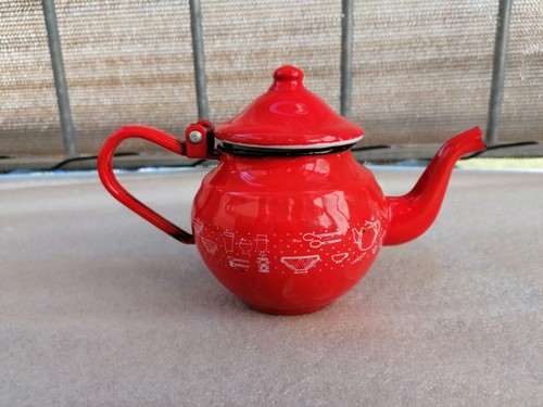 Vintage emaille teekanne kanne - vintage,