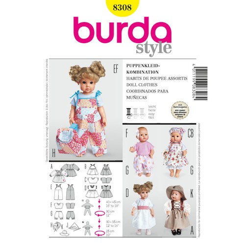 Burda 8308 puppenkleidung - burda,