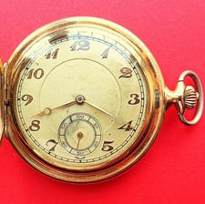 Sprungdeckel HERREN TASCHENUHR, vergoldet, Favor 6 Uhrwerk, gute Funkt.-ca. 1925