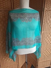 Strandtunika Chiffon Türkis Neu