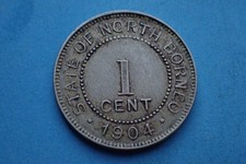 Britisches Nordborneo, 1 Cent 1904 H, siehe Bilder.
