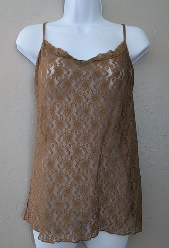 Sheer beige lace - lace, camisole