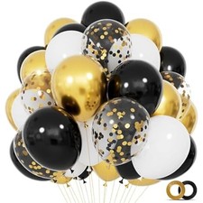 68 Pcs Black, White & Gold