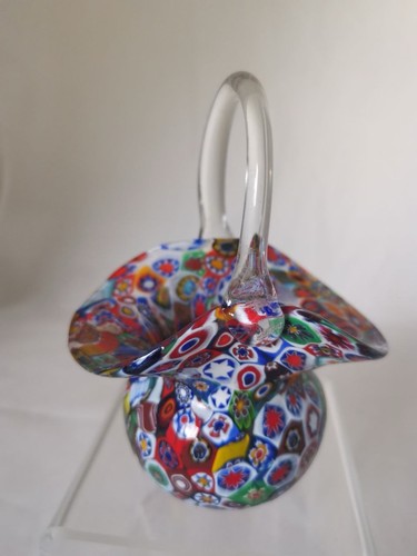 Murano millefiori glaskorb - murano,