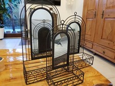 Neu Metall Wandkorb Ablage Regal Spiegel Aufbewahrung mittel shabby Landhaus