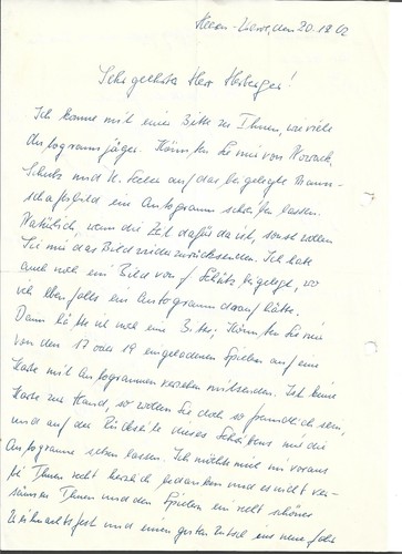 Brief sepp herberger mit - herberger,