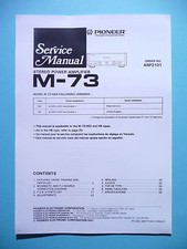 Service Manual-Anleitung für Pioneer M-73 