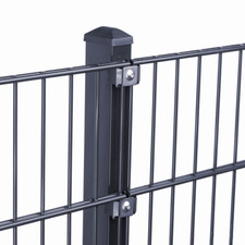 Doppelstabmattenzaun RAL7016 20 Meter 203cm Doppel-Stab Matten Draht Gitterzaun