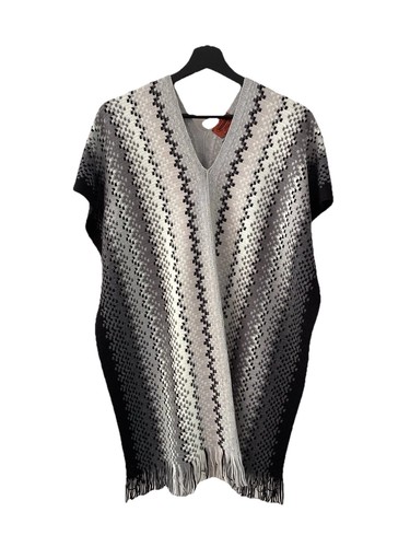 Wollponcho damen missoni grau - wollponcho,