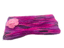 Artsy Pulswärmer Handgelenkwärmer Wolle handmade mit Blume Pink / Lila 1 stk