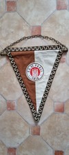 FC SANKT PAULI HAMBURG 1910 braun-weiß, Stoff Brokat Messingstange, TOP, UNIKAT