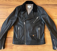 100%ORIG H&M EDITION ECHT LEDER BIKER JACKE GR.48 M SCHWARZ LEDERJACKE