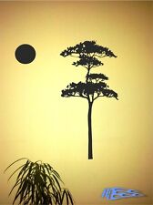 Wandtattoo Baum 3 Kiefer oracal MATT Sonne Wandaufkleber Deko