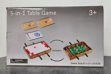 Tischkicker Mini Spieltisch 5 in 1 Soccer, Hockey, Curling, Bowling, Schuffle