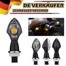 4PCS 12V LED Motorrad Blinker Blinkleuchte Mini Universal Schwarz