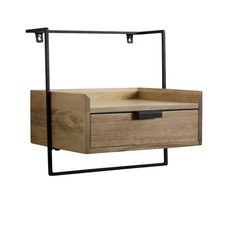 WOHNLING Nachttisch 44x45x35 cm Massivholz Nachtkonsole Hängend Boxspringbett