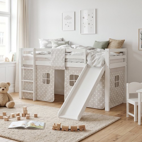 Hochbett 90x200 kinderbett mit - hochbett,