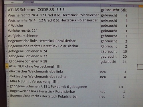 Atlas schienen konvolut - h0,