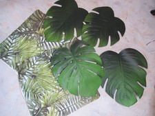 2 Kissenbezüge, 4 Dekoblätter, grün, Dschungel