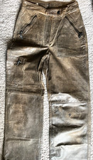 !!  Rustikale  Gerader Schnitt Echtlederhose- Damen - Gr. 34