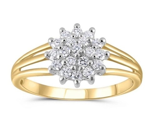 Echter diamant cluster ring - diamant,