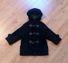 ZARA KIDS Kapuzen-Jacke Dufflecoat 2-3 YEARS 98 cm dunkelblau 38% Wolle Taschen