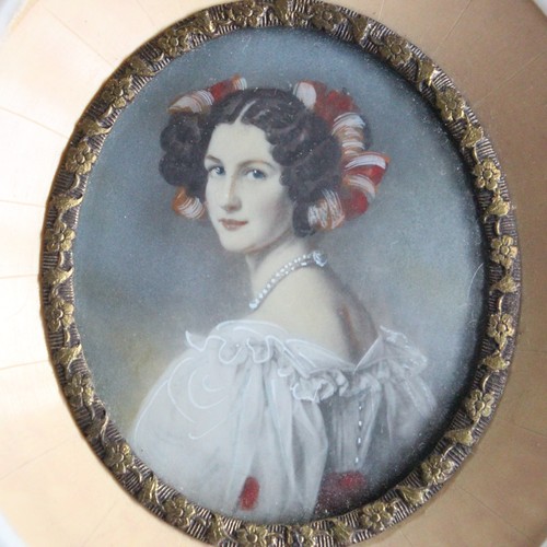 Antike öl gemälde miniatur - Öl,