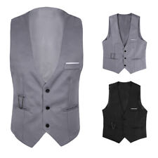Herren Weste Top V Ausschnitt Anzug Waistcoats Sakko Geschäftsweste Anzugweste
