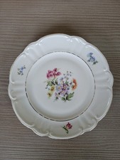 alter Kuchenteller Frühstücksteller Teller Blumenmuster Goldrand