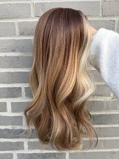 Perücke Braun Blond Strähnen