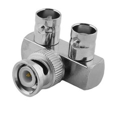 BNC L Adapter Verteiler Splitter Stecker 1 auf 2 Buchse Kupplung weiblich IN OUT